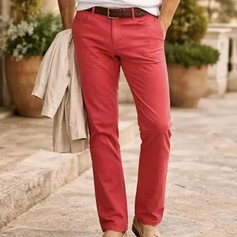Men’s Peter Millar Raleigh Washed Pant | Sport Red | Size 30